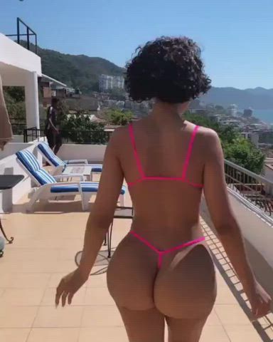 Arab Big Ass Booty Bubble Butt Ebony Fake Ass Loop Outdoor Short Hair Thong gif