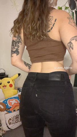 ass cute egirl gamer girl nerd pale pawg tattoo gif