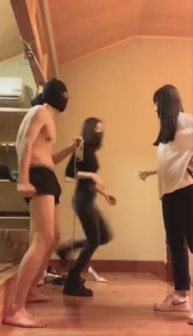 Chinese Mistress Triple Tag Team Ballbusting Part 2