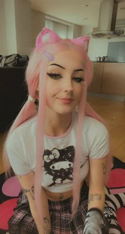 18 Years Old Ahegao Babe Cosplay Eye Contact Pink Teasing gif