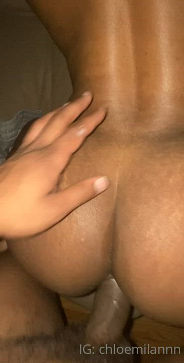 Amateur Ebony Couple POV Standing Doggy gif