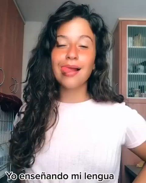 latina long tongue tongue tongue fetish gif