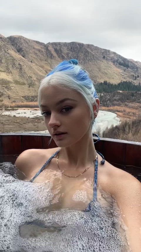 hot tub thong whore blue hair gif