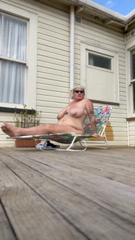 bbw fansly huge tits milf mom naked onlyfans outdoor tanned gif