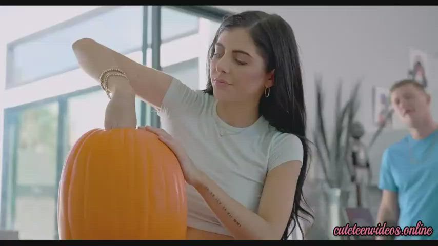 doggystyle freeuse halloween small tits white girl gif