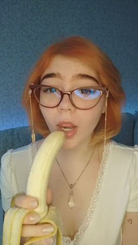 Blowjob Deepthroat Glasses Oral Pierced Tongue Fetish gif