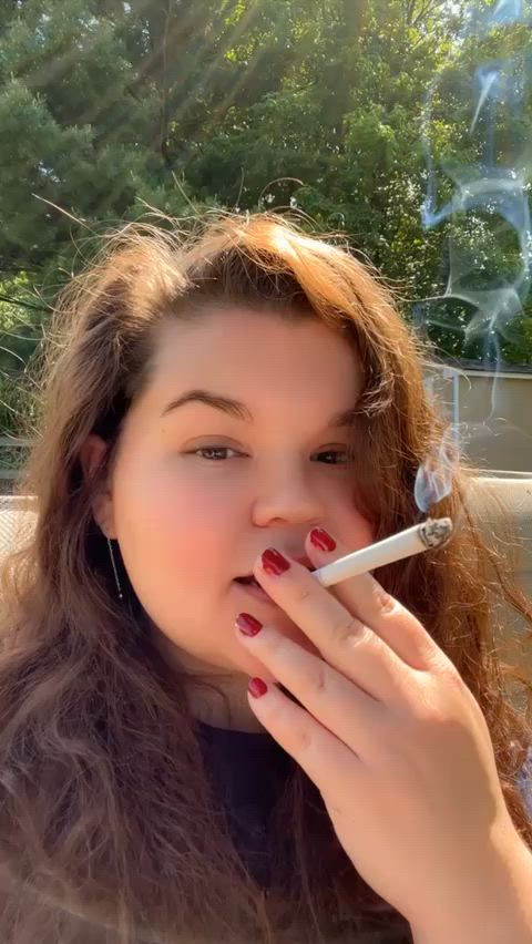 smoking fetish brunette gif