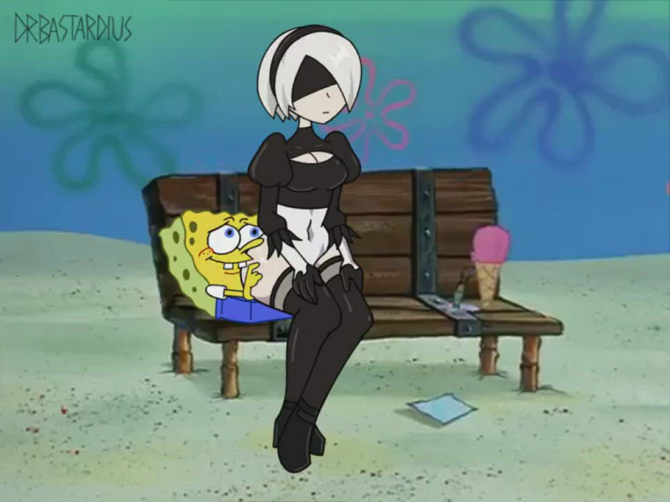 2B and Spongebob on Date! (chloeangelva, drbastardius) [Spongebob squarepants, Nier