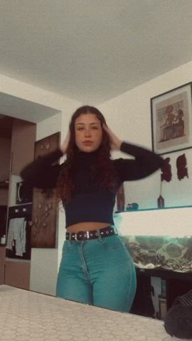 18 Years Old Ass Big Ass Brown Eyes Curly Hair Ebony Small Tits Tease Teen gif
