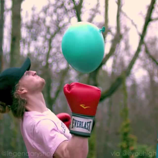 Boxing glove vs. invincible water balloon