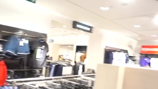 Flashing and fucking my pussy in clothes store [OC] - Link in comment