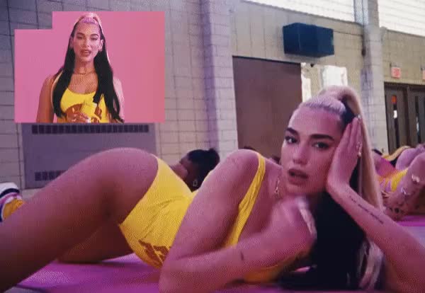 Dua Lipa showing off her handjob skills