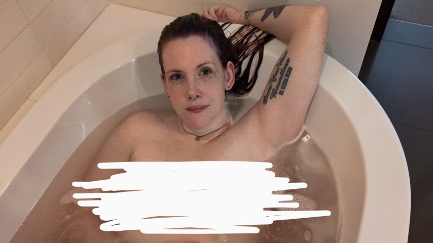 amateur bathtub boobs natural tits onlyfans redhead solo tease tits white girl gif