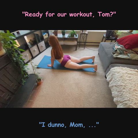 caption mom raw son taboo yoga yoga pants gif