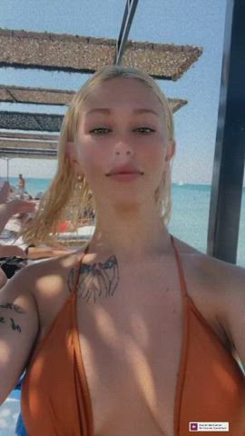 belly button bikini blonde tattoo gif