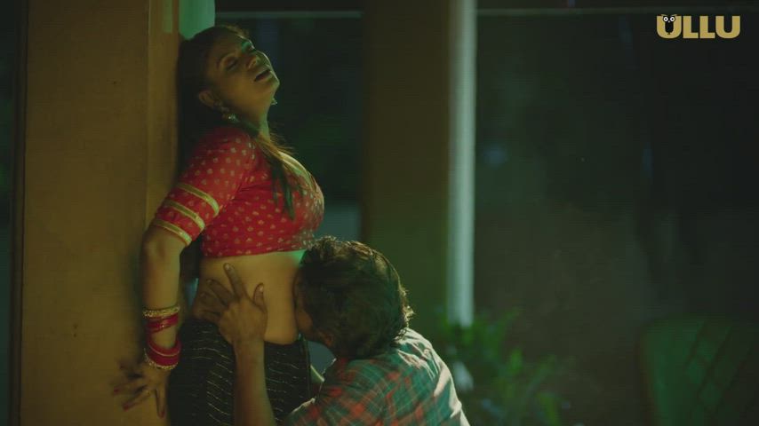 bollywood kissing saree gif