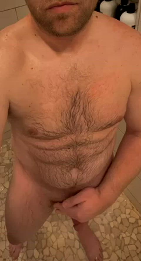 big dick dad daddy male masturbation rubbing shower step-dad gif