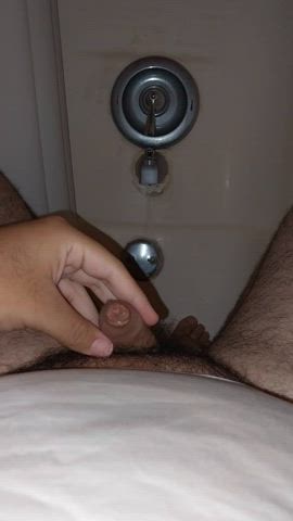 chubby fetish foreskin hairy pee peeing piss pissing trans uncut gif