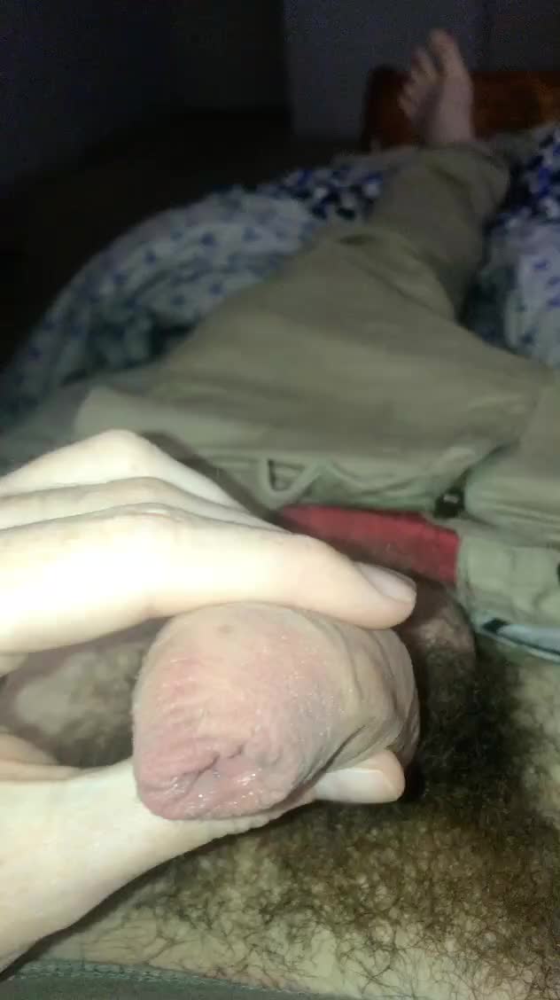 Dripping pre cum and playing with my Foreskin