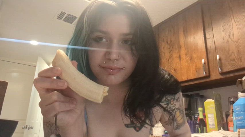 alternative big tits bouncing tits curvy emo food fetish hairy armpits thick gif