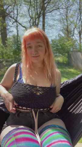 titty drop in the backyard