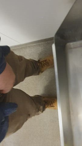 Bathroom Gay Pissing Public Toilet Work gif