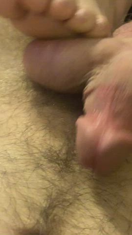 Ballplay Footjob Precum Tease gif