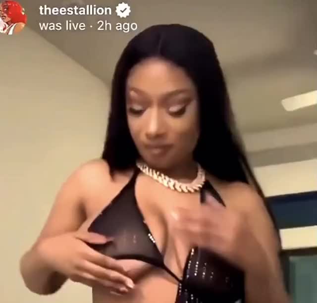 Megan The Stallion nip slip on IG live