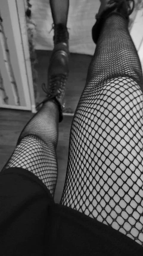 boots findom fishnet gif