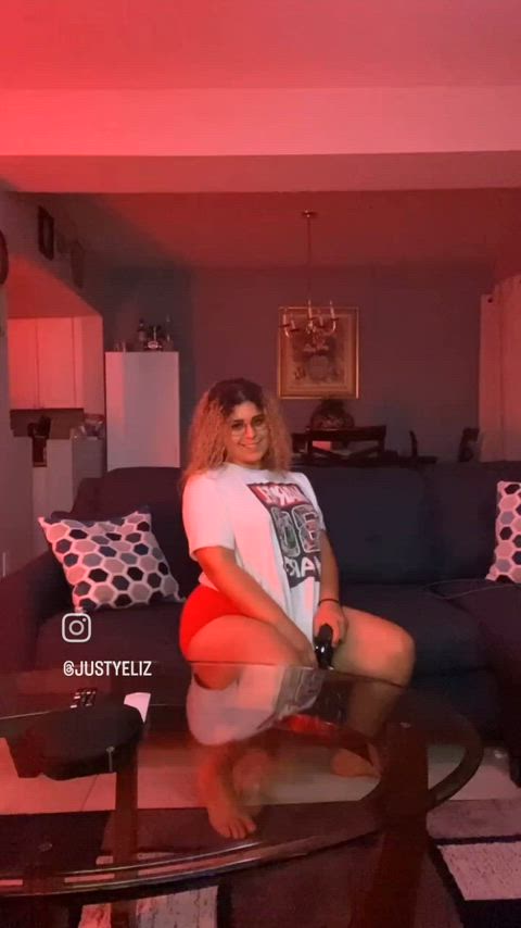 babe big ass big tits booty bouncing curvy dancing gamer girl model tease gif