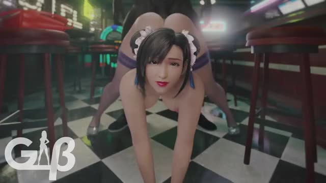 Tifa working at a diner