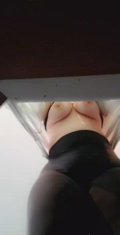 bbw big tits office gif