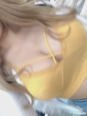 Big Tits Bouncing Tits Japanese Outdoor gif