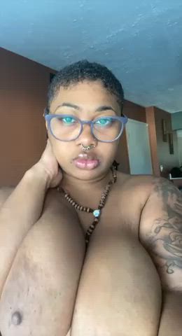 busty cum on tits ebony nipple nipples nude gif