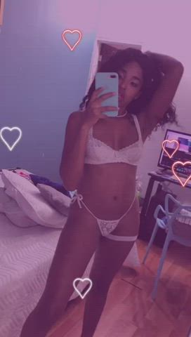 Ebony Latina Lingerie Skinny gif