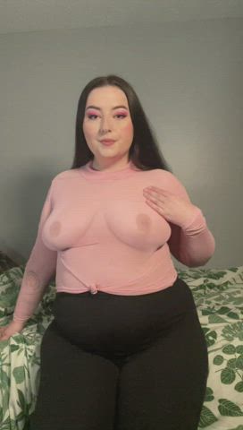 Big Tits Chubby Curvy See Through Clothing gif