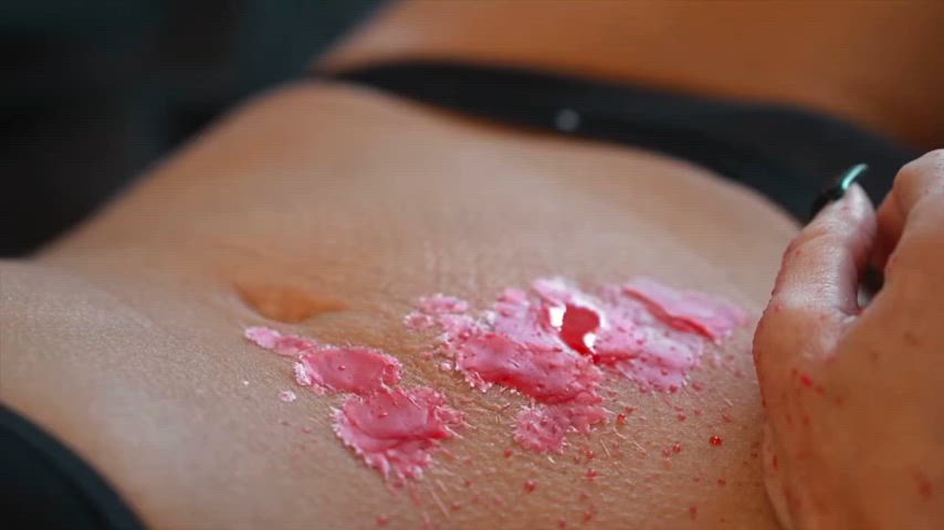 Milf gets hot wax dripped on her body 