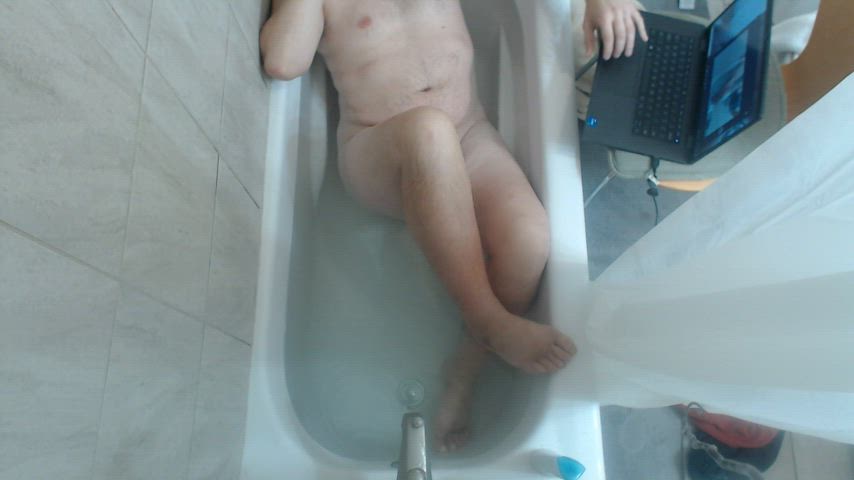 Bathtub Cock Jerk Off gif