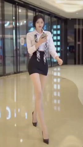 asian big tits compilation dress high heels legs pretty secretary skirt gif