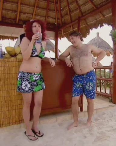 beach bikini friends funny porn non-nude reality kings redhead sfw stranger gif
