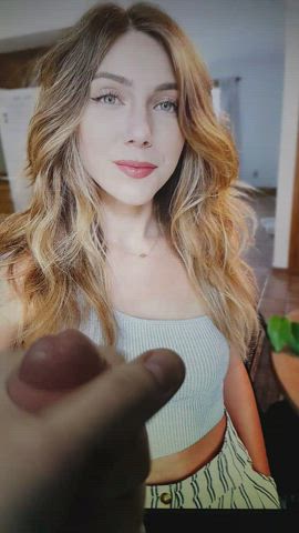 babe cum cumshot facial lips pretty tribute gif