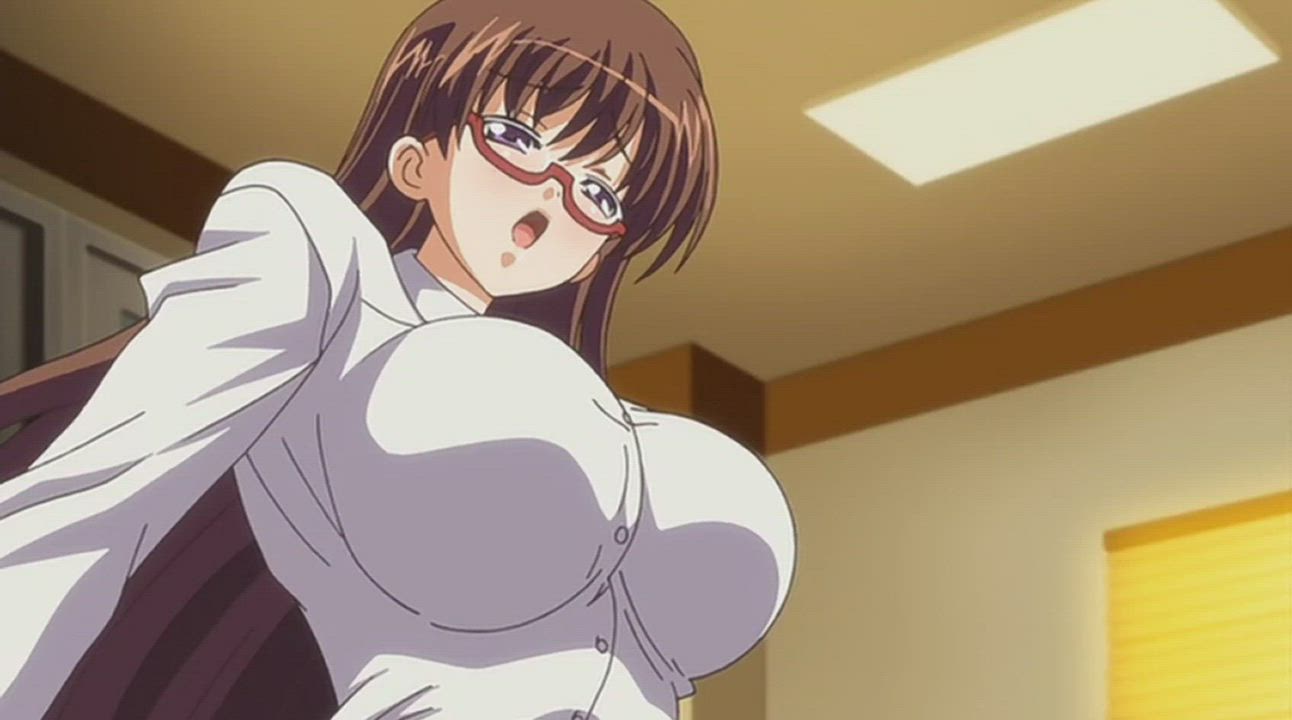 Animation Anime Cunnilingus Footjob Glasses Hentai gif