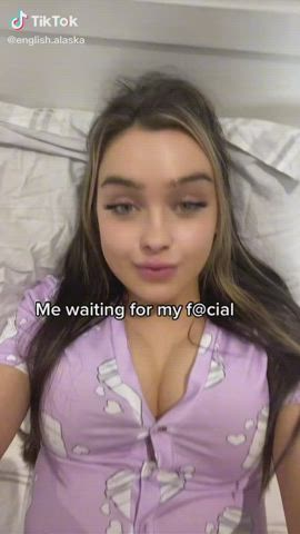 Cleavage Eye Contact Facial TikTok Tongue Fetish gif