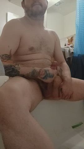 jerking and cumming on my stomach and cock.