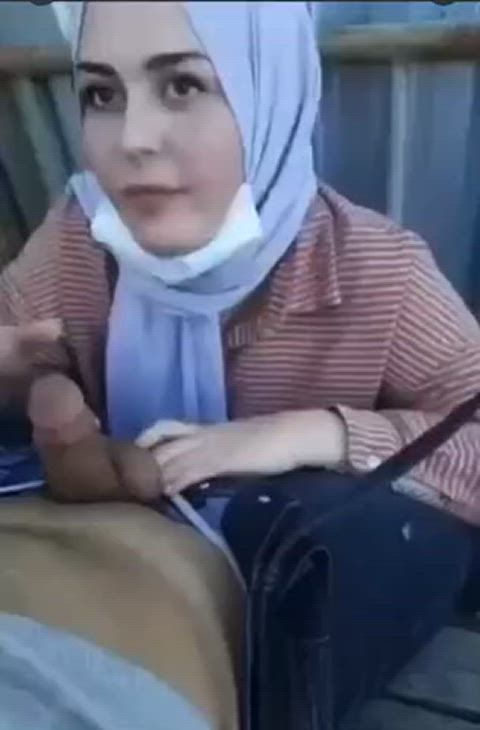 blowjob hijab outdoor gif