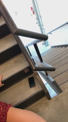 Mia Melano Stairwell Blowjob.