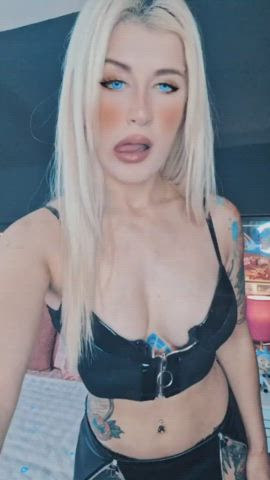 ahegao bdsm big ass big tits blonde cosplay tiktok gif