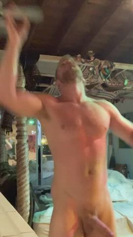 foreskin gay naked solo uncut workout gif