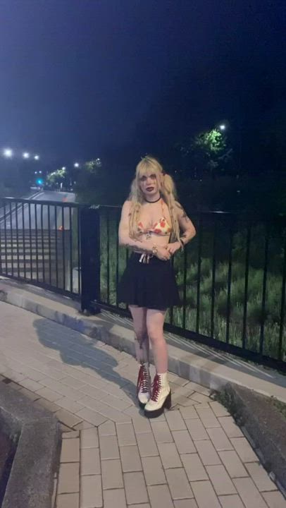 Ass Big Ass Bikini Blonde Harley Quinn Outdoor Pale Public gif