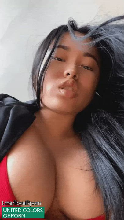 Asian Boobs Lips gif